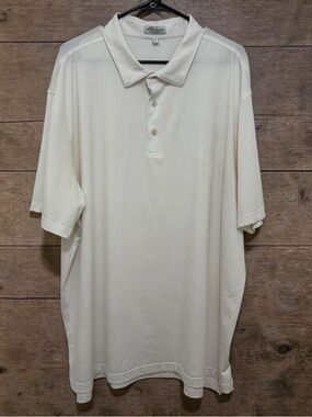 Peter Millar White Performance Jersey Polo Shirt Men’s 2XL Classic Golf